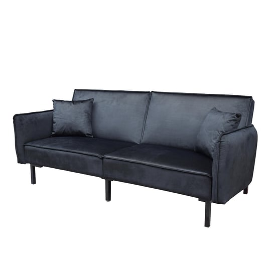 Sofa CANTO 3-osobowa  welurowa czarna 199x90x85 cm HOMLA Homla