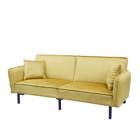 Sofa CANTO 3-osobowa welurowa musztardowa 199x90x85 cm HOMLA Homla