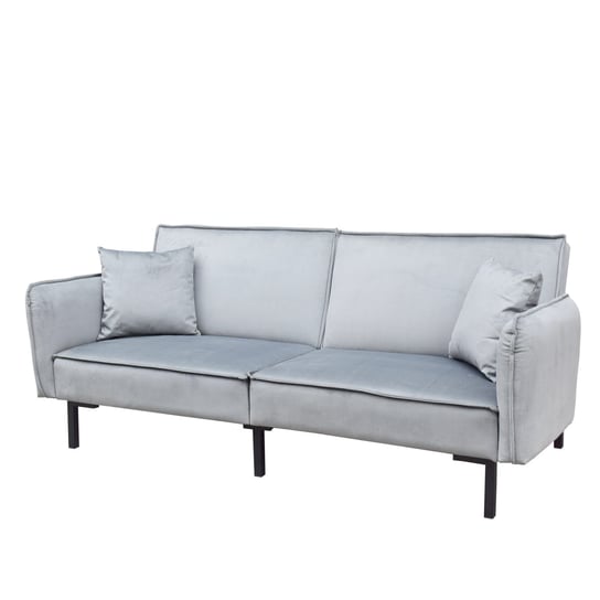 Sofa CANTO 3-osobowa welurowa szara 199x90x85 cm HOMLA Homla