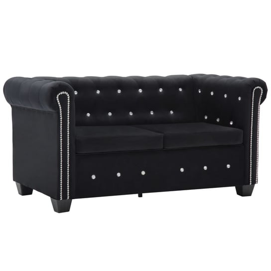 Sofa Chesterfield 2-osobowa VIDAXL, czarna, 146x75x72 cm vidaXL
