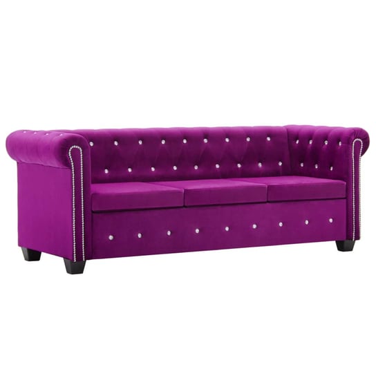 Sofa Chesterfield 3-osobowa vidaXL, fioletowa, 199x75x72 cm vidaXL