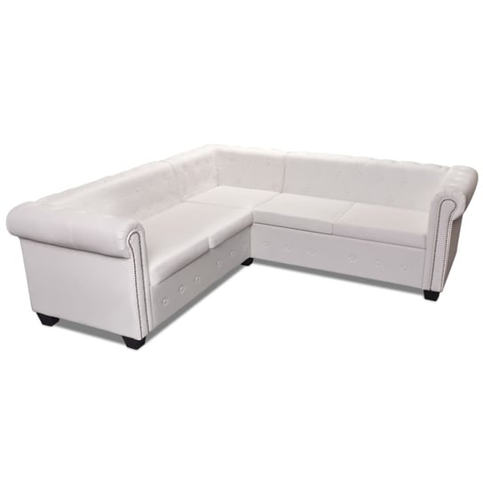 Sofa Chesterfield 5-osobowa, biała, 205x205x73cm / AAALOE Inna marka