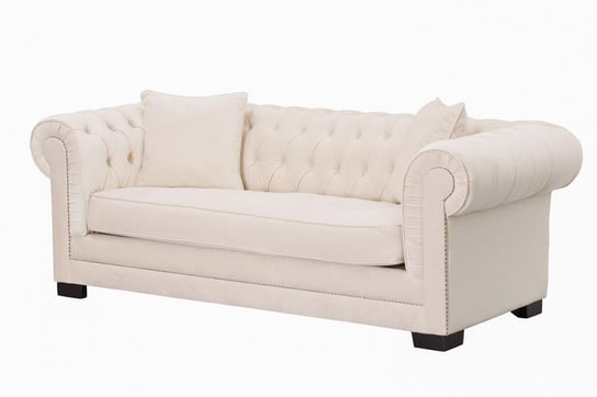 Sofa Chesterfield Classic, Velvet Cream 3os., 218x96x78 cm Dekoria
