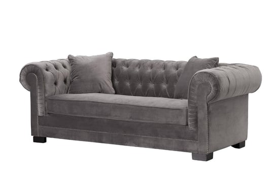 Sofa Chesterfield Classic, Velvet Dark Grey 3os., 218x96x78 cm Dekoria