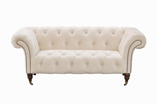Sofa Chesterfield Glamour, Velvet Cream 2os., 187x94x75 cm Dekoria