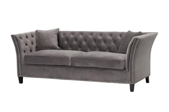 Sofa Chesterfield Modern, Velvet Dark Grey 3os., 225x87x82 cm Dekoria