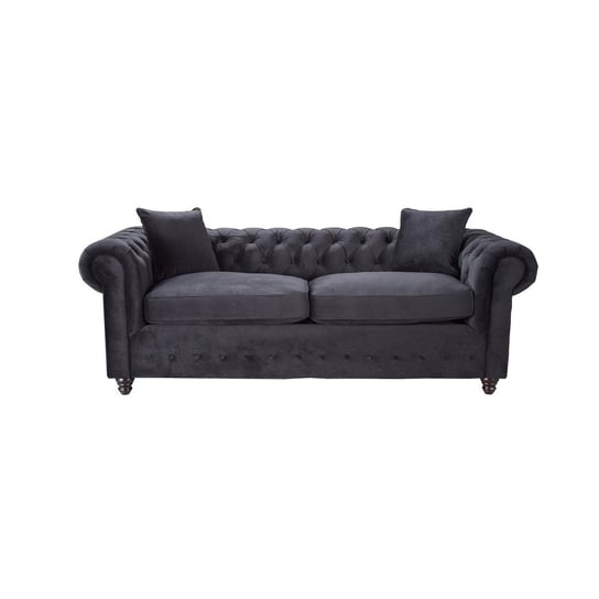 Sofa DEKORIA Chesterfield Velvet Onyx, 218×96×78 cm Dekoria