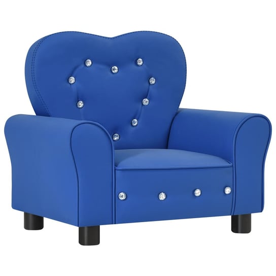 Sofa dla dziecka, niebieska, obita sztuczną skórą vidaXL