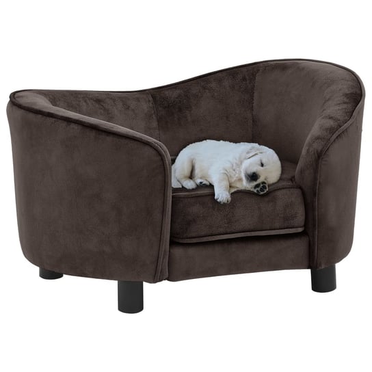 Sofa dla psa, brązowa, 69x49x40 cm, pluszowa vidaXL