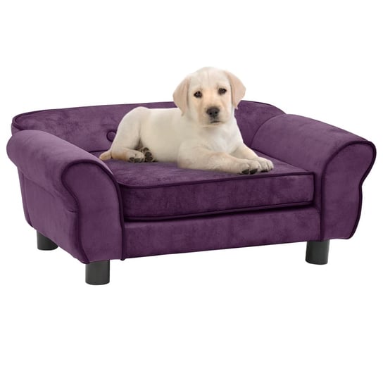 Sofa dla psa, burgundowa, 72x45x30 cm, pluszowa vidaXL