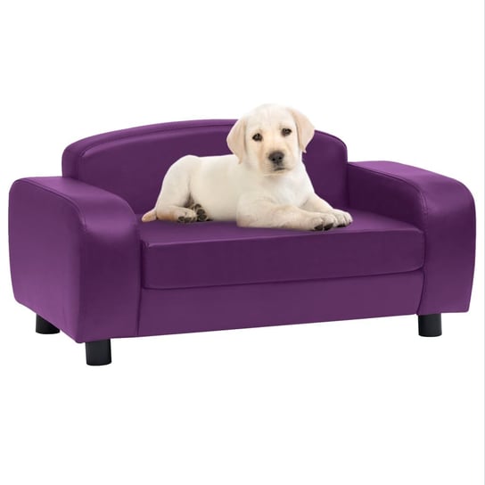 Sofa dla psa, burgundowa, 80x50x40 cm, sztuczna skóra vidaXL