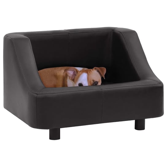 Sofa dla psa, czarna, 67x52x40 cm, sztuczna skóra vidaXL