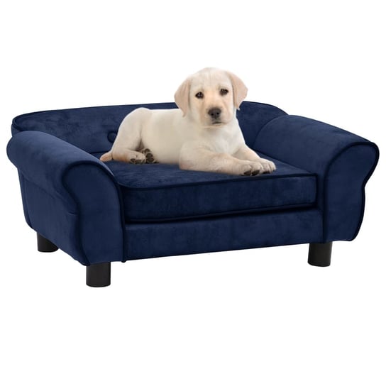 Sofa dla psa, niebieska, 72x45x30 cm, pluszowa vidaXL