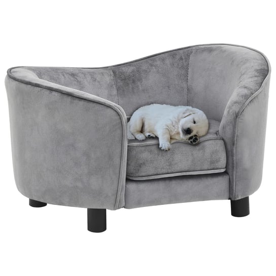 Sofa dla psa, szara, 69x49x40 cm, pluszowa vidaXL