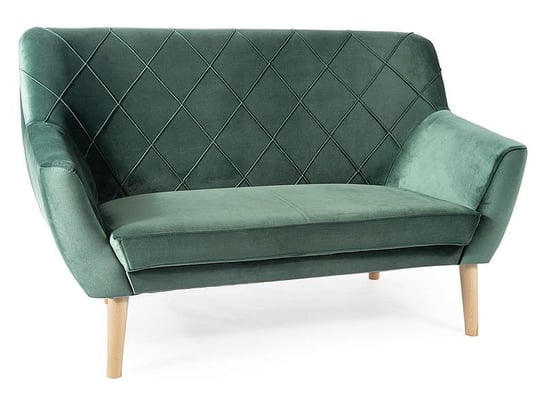 Sofa do salonu welurowa tapicerowana KIER 2 VELVET zielona/buk SIGNAL Signal Meble