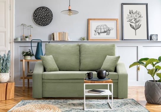 Sofa DORMA z funkcją spania, Zielona, Oliwkowa Adams Group