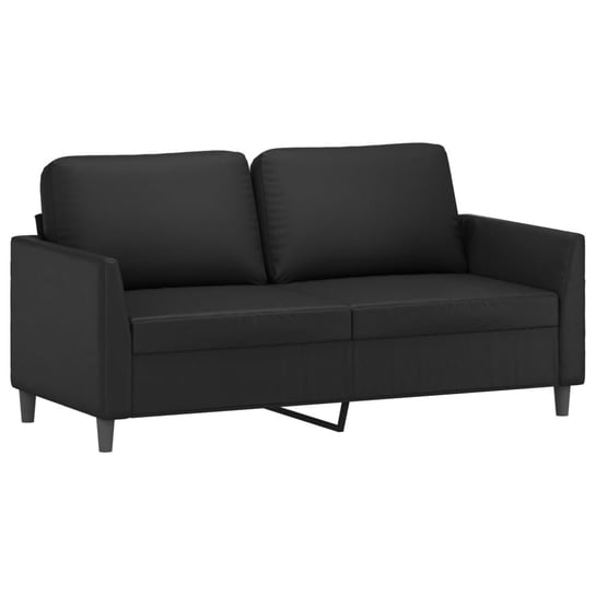 Sofa dwuosobowa, czarna, 160x77x80 cm, sztuczna sk / AAALOE Inna marka