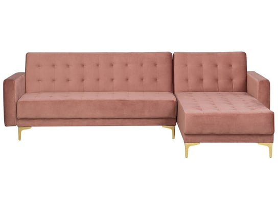 Sofa lewostronna BELIANI Aberdeen, różowa, 60x241 cm Beliani