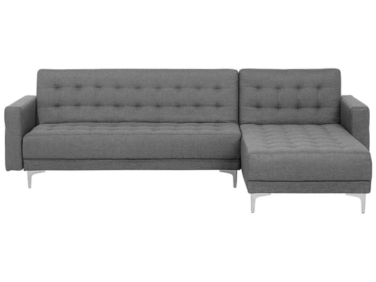 Sofa lewostronna tapicerowana rozkładana BELIANI Aberdeen, szara, 60x241 cm Beliani