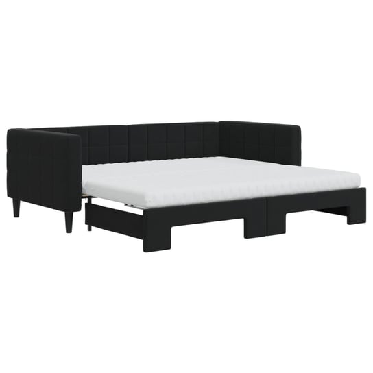 Sofa łóżko 2-w-1, aksamit, czarny, 213x192,5x68 cm Inna marka