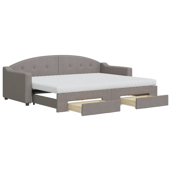 Sofa łóżko 2-w-1, taupe, 223x90x75 cm, z szufladam Inna marka