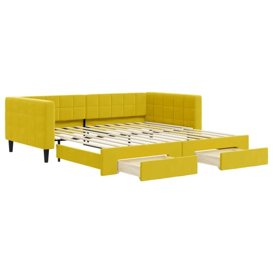Sofa-łóżko 2-w-1 z szufladami, żółta, 223x212,5x68 Inna marka
