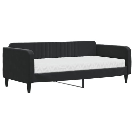 Sofa łóżko 2w1 czarna aksamit 213x100x75 cm Zakito Home