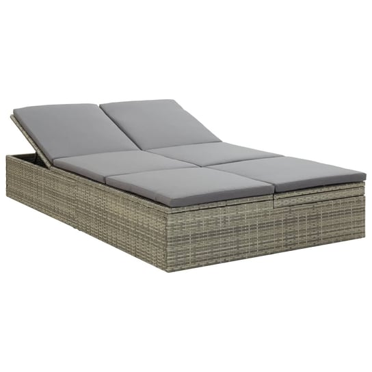 Sofa/łóżko ogrodowe rattanowe 2-w-1, szary, 200x12 / AAALOE Zakito