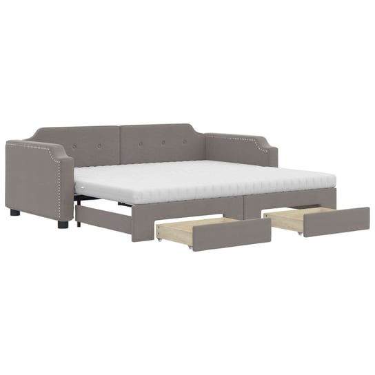 Sofa łóżko rozkładana 2-w-1 taupe 223x90x66,5 cm Zakito Europe