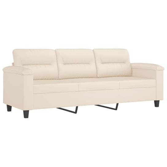 Sofa mikrofibrowa 3-osobowa 210x77x80 cm beżowa Zakito Europe