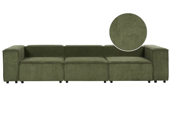 Sofa modułowa 3-osobowa sztruksowa zielona APRICA Beliani