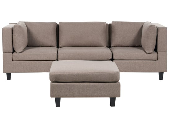 Sofa modułowa 3-osobowa z otomaną brązowa UNSTAD Beliani