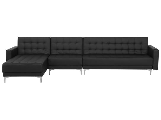 Sofa modułowa rozkładana BELIANI Aberdeen, prawostronna, czarna, 83x347x168 cm Beliani