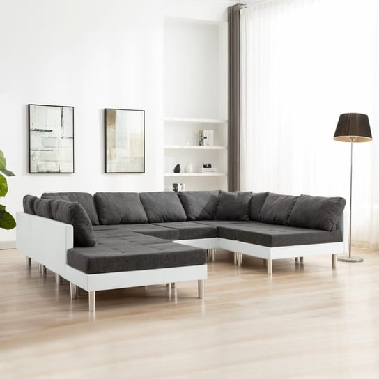 Sofa modułowa vidaXL, sztuczna skóra, biała vidaXL