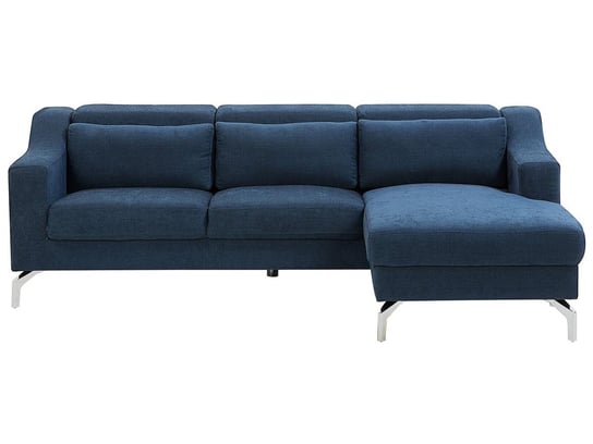 Sofa narożna BELIANI Glosli, ciemnoniebieska, 94x220x92/157 cm Beliani