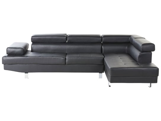 Sofa narożna BELIANI Norrea, czarna, 72x261x193 cm Beliani