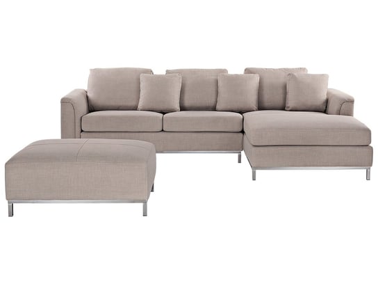 Sofa narożna BELIANI Oslo, beżowa, 64x270x151 cm Beliani