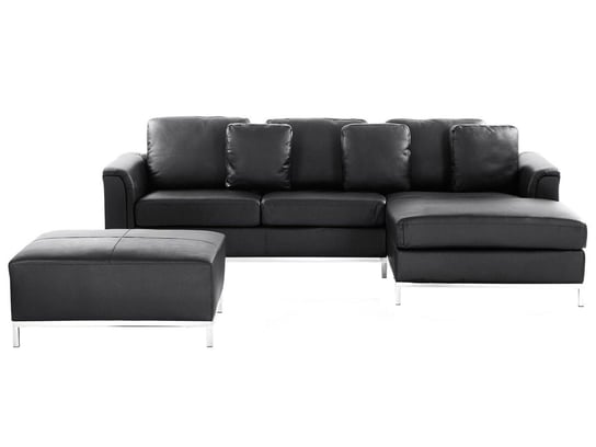 Sofa narożna BELIANI Oslo, czarna, 64x270x151 cm Beliani