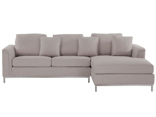 Sofa narożna BELIANI Oslo, lewostronna, beżowa, 64x270x151 cm Beliani