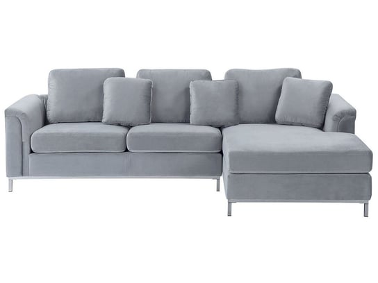 Sofa narożna BELIANI Oslo, lewostronna, jasnoszara, 64x270x151 cm Beliani