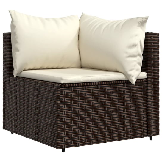 Sofa narożna ogrodowa rattan PE brązowa 63x63x57,5 Zakito Europe