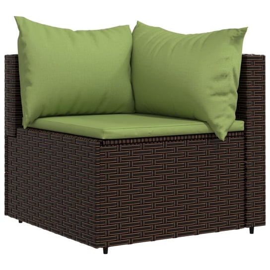 Sofa Narożna Ogrodowa Rattan PE Brązowa 63x63x57,5 Zakito Europe