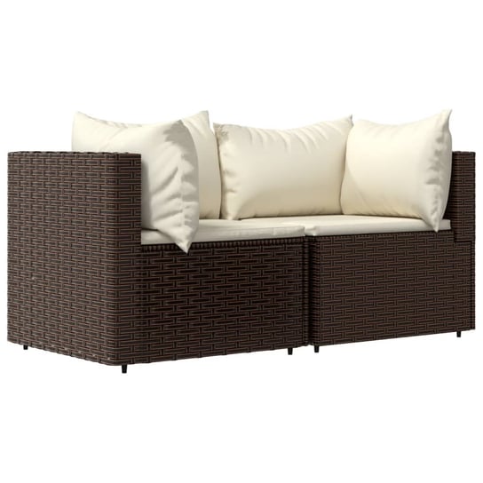 Sofa narożna ogrodowa rattan PE, brązowa, 63x63x57 Zakito Europe