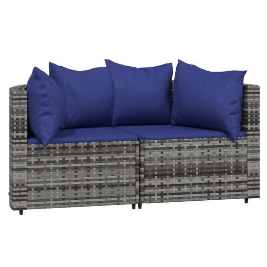 Sofa narożna ogrodowa rattan PE, szary, 63x63x57,5 Zakito Europe