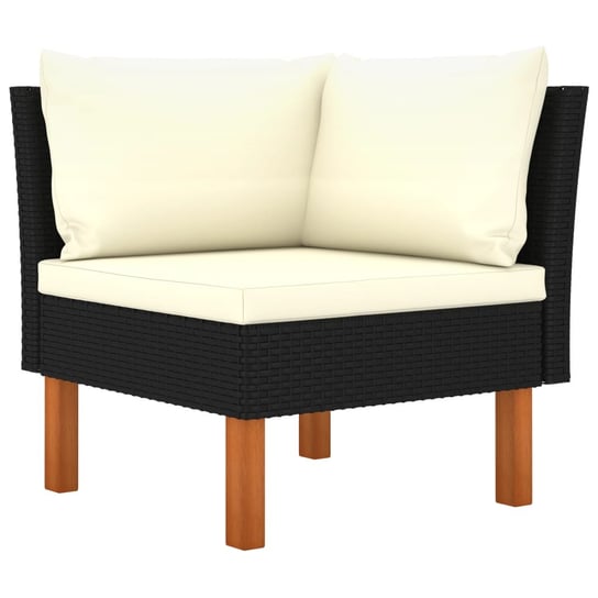 Sofa narożna, polirattan i lite drewno eukaliptusowe vidaXL