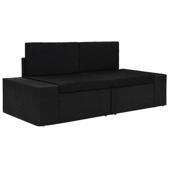 Sofa narożna polirattanowa czarna 78,5x65,5x52 cm Zakito Europe