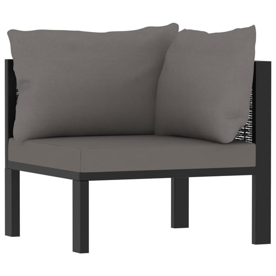 Sofa narożna rattanowa antracytowa 64x68x64 cm / AAALOE Inna marka