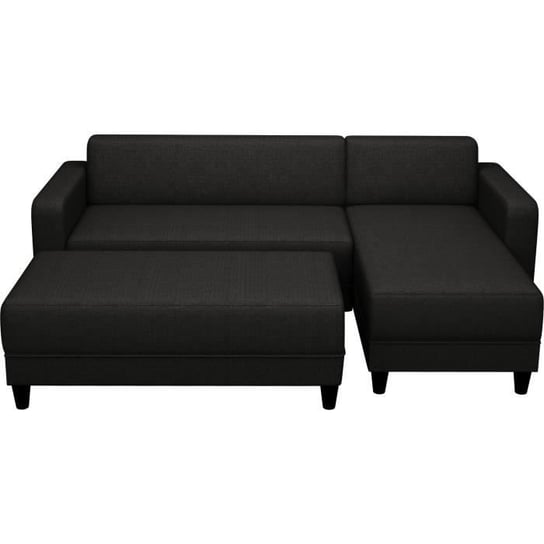 Sofa narożna stała 3-osobowa BOB - tkanina w kolorze antracytowym - Ławka - dł. 197 x gł. 138 x wys. 65 cm Inna marka
