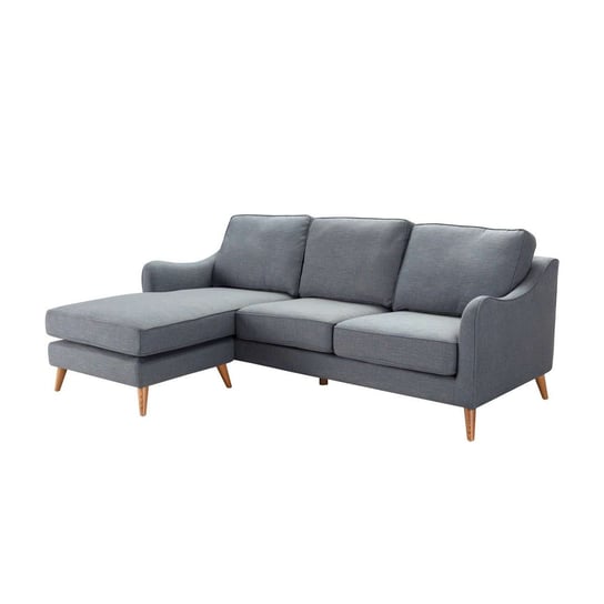 Sofa narożna Venuste denim blue/brown, 227 x 160/88 x 90 cm Dekoria