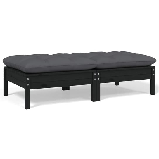 Sofa ogrodowa 2-osobowa czarna z poduszkami 127x63 Zakito Europe